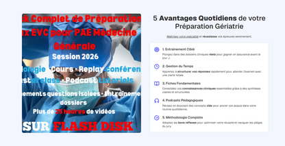 Pack Premuim Complet de Préparation aux EVC – PAE Gériatrie Session 2026